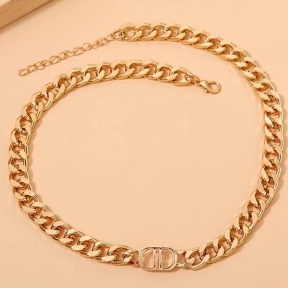 NEW CD Gold Tone Choker or Necklace CC, CID or Whatever Letter Combo You Want - Picture 1 of 6